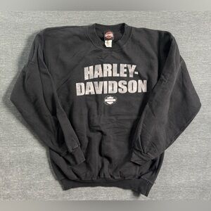 Men’s Harley Davidson Black Sweatshirt 2002 Y2K Long Sleeve Crewneck Medium